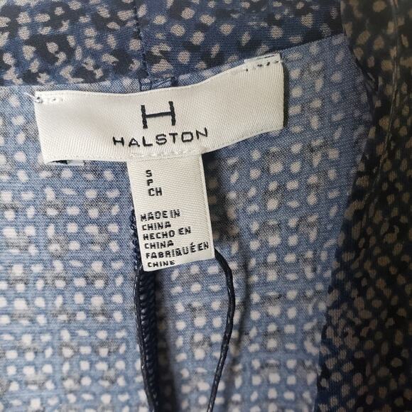 NWT H by Halston blue surplice short sleeve dress in abstract python sz small - Picture 7 of 10